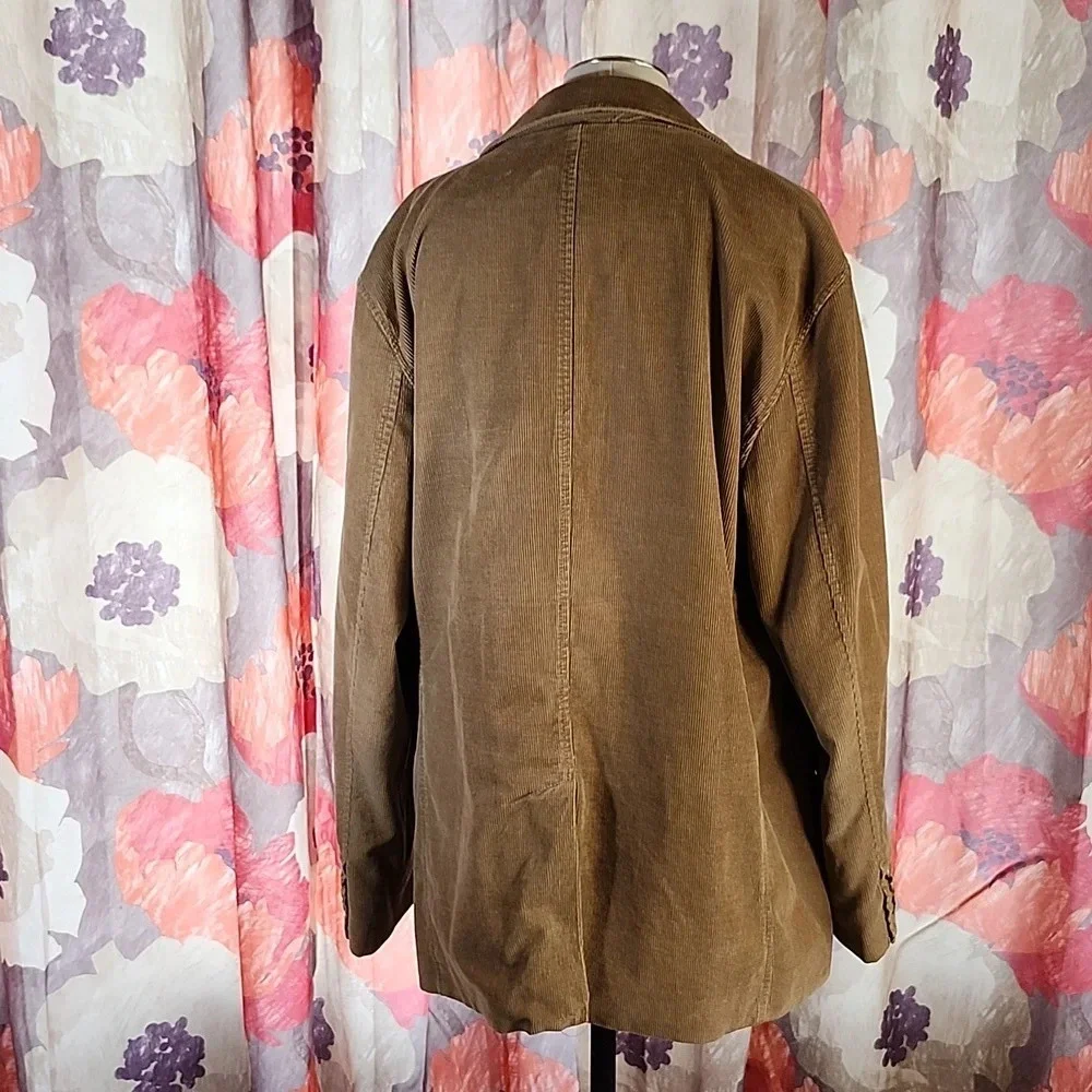 J.Crew Tan/Brown Corduroy Blazer – Men’s Size L, 2‑Button Classic Sport Coat